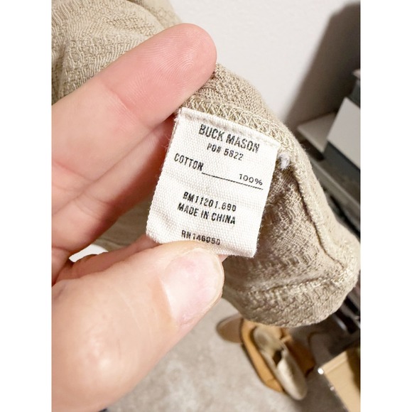 Buck Mason Vintage Jacquard Classic Tee Short Sleeve Crew Neck Light Sage XXL - Picture 8 of 10